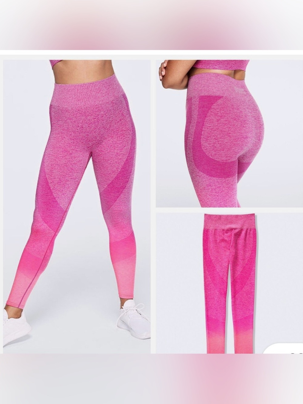 Victorias Secret Pink High-Waist Pink Seamless Ombre Leggings L